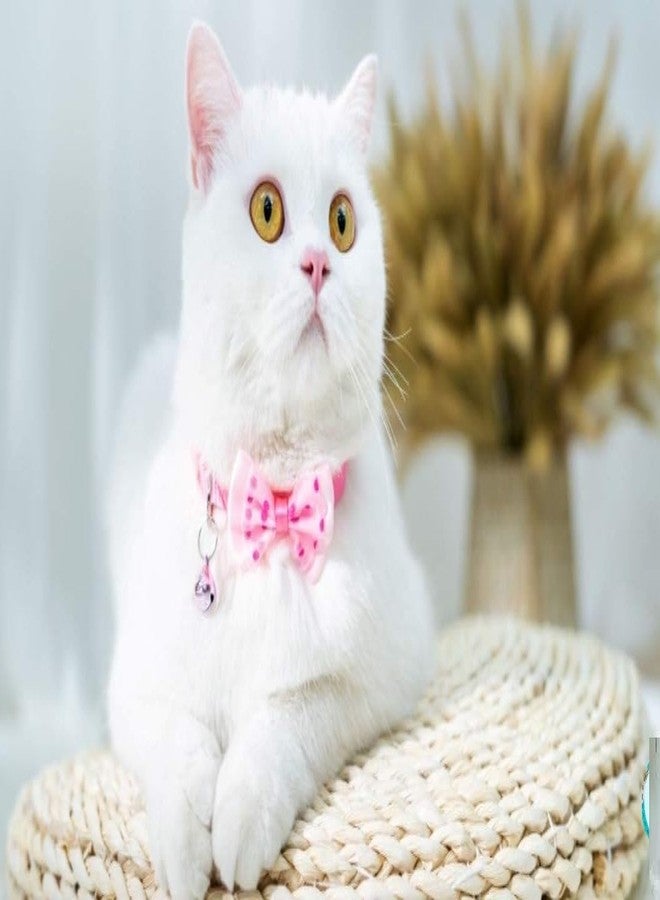 GOLD MAX Cat Collars Color Full with Bell & Bow, Kitten & Small Dogs Soft Adjustable Collar Safe, Solid & Protection for Cats & Puppies, Cute Kitty Neckband with Bow Design (Pink)-10 Cm X 8 Cm - Image 4